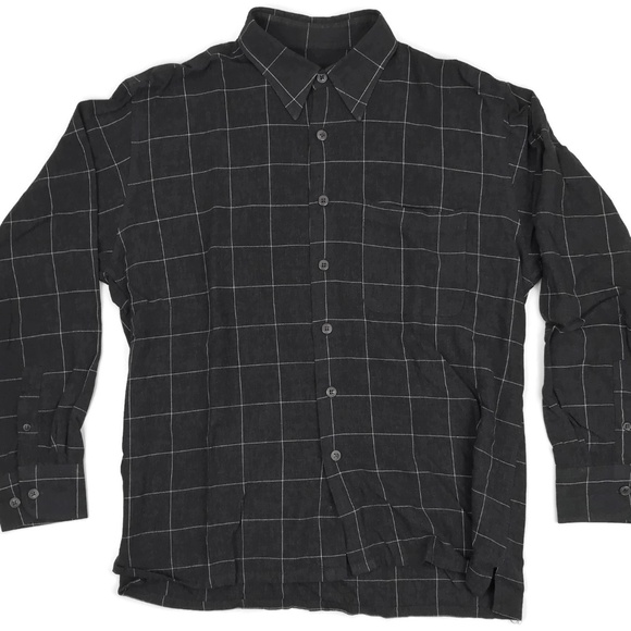 Bugatchi Uomo Charcoal Shirt Size Medium Rayon Sz - Picture 2 of 8